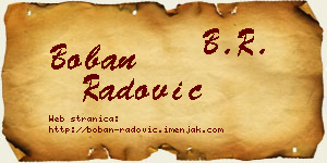 Boban Radović vizit kartica